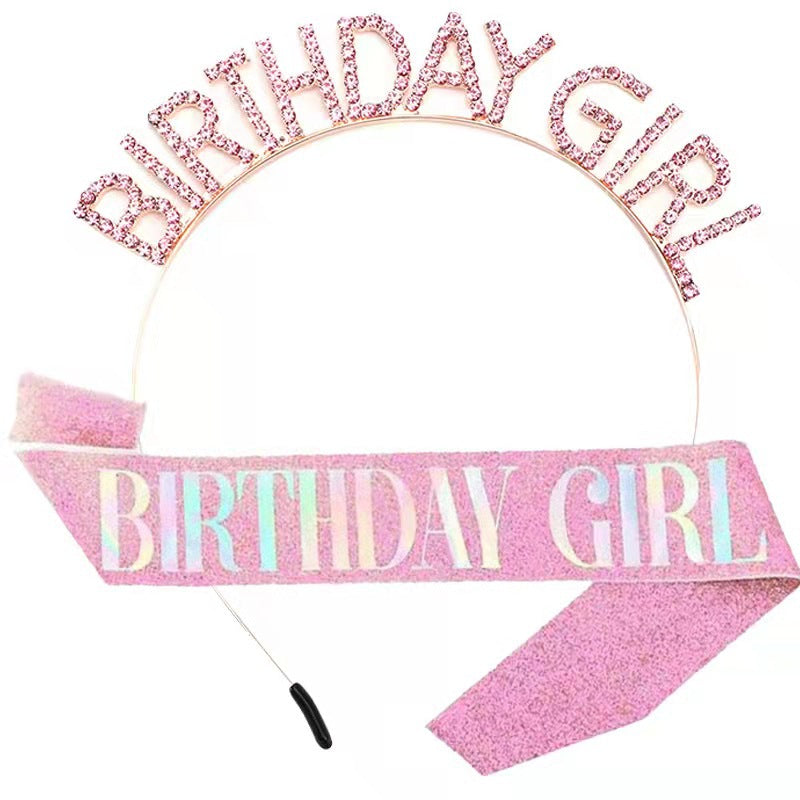 Wholesale BIRTHDAY Party Glitter Colorful Shoulder Belt Ceremony Belt Crown
